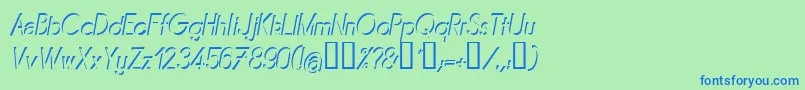 MIRAI    Font – Blue Fonts on Green Background