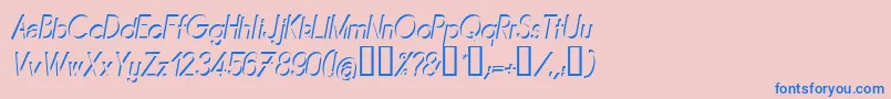 MIRAI    Font – Blue Fonts on Pink Background