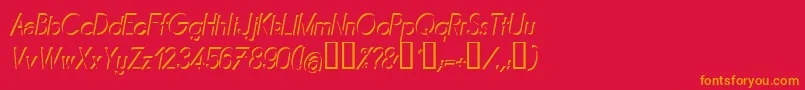 MIRAI    Font – Orange Fonts on Red Background
