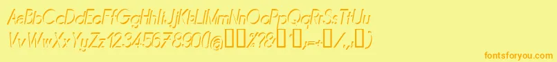 MIRAI    Font – Orange Fonts on Yellow Background