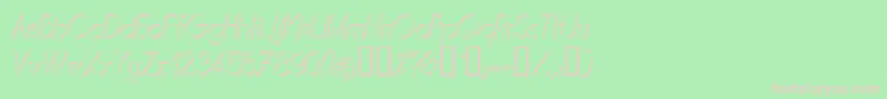 MIRAI    Font – Pink Fonts on Green Background