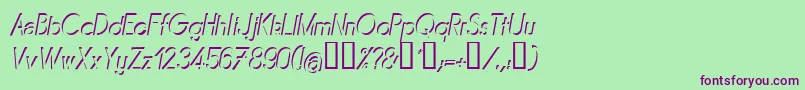MIRAI    Font – Purple Fonts on Green Background