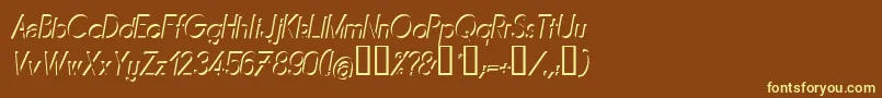 MIRAI    Font – Yellow Fonts on Brown Background