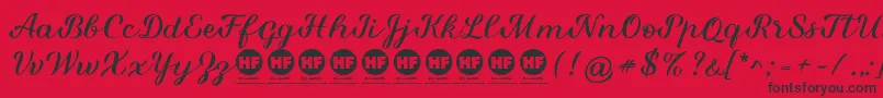 Miralight Demo Font – Black Fonts on Red Background