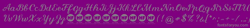 Miralight Demo-Schriftart – Graue Schriften auf violettem Hintergrund