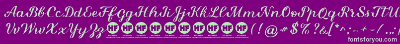 Miralight Demo Font – Green Fonts on Purple Background