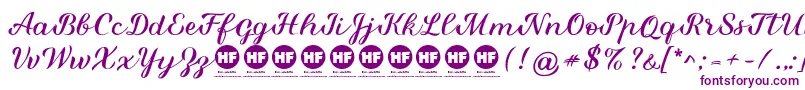 Miralight Demo-Schriftart – Violette Schriften auf weißem Hintergrund