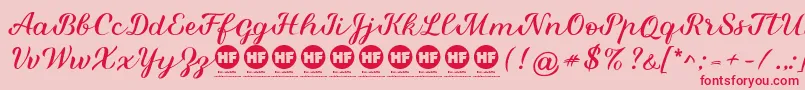 Miralight Demo Font – Red Fonts on Pink Background