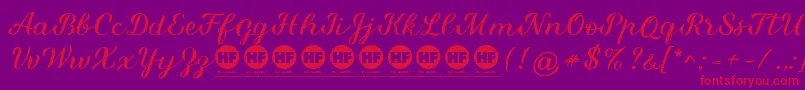 Miralight Demo Font – Red Fonts on Purple Background