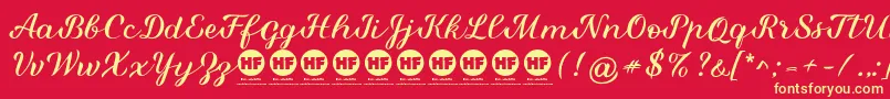 Miralight Demo Font – Yellow Fonts on Red Background