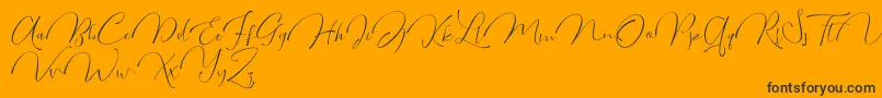 Miraluna DF-Schriftart – Schwarze Schriften auf orangefarbenem Hintergrund