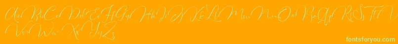 Miraluna DF Font – Green Fonts on Orange Background