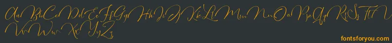 Miraluna DF-Schriftart – Orangefarbene Schriften auf schwarzem Hintergrund