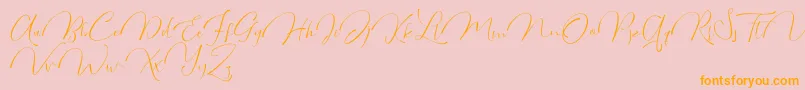 Miraluna DF-Schriftart – Orangefarbene Schriften auf rosa Hintergrund