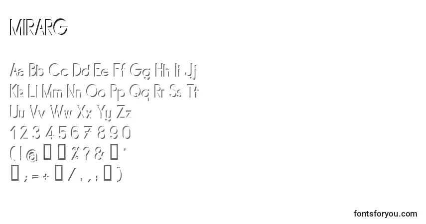 Czcionka MIRARG   (134444) – alfabet, cyfry, specjalne znaki