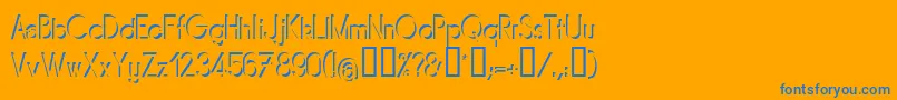 MIRARG  -Schriftart – Blaue Schriften auf orangefarbenem Hintergrund