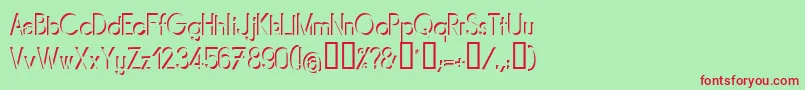 フォントMIRARG   – 赤い文字の緑の背景