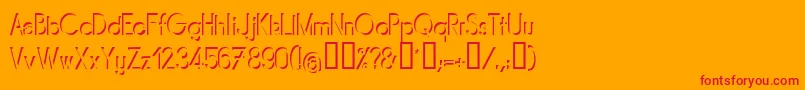 MIRARG  -Schriftart – Rote Schriften auf orangefarbenem Hintergrund