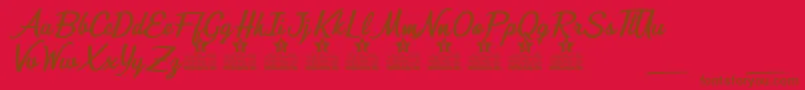 Mirella Personal Use Font – Brown Fonts on Red Background