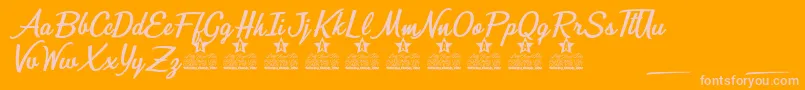 Mirella Personal Use Font – Pink Fonts on Orange Background