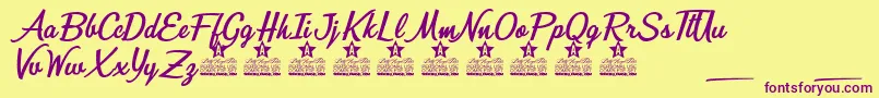 Mirella Personal Use Font – Purple Fonts on Yellow Background
