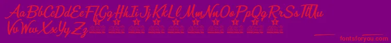 Mirella Personal Use-Schriftart – Rote Schriften auf violettem Hintergrund
