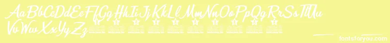 Mirella Personal Use Font – White Fonts on Yellow Background