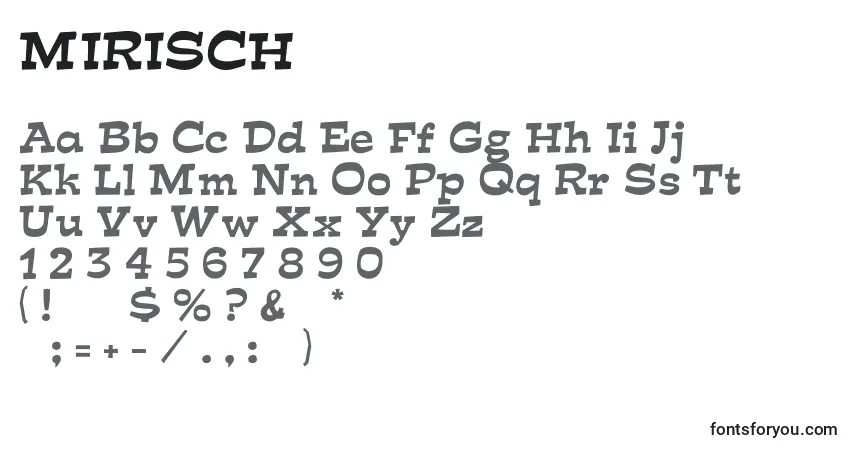 Czcionka MIRISCH (134447) – alfabet, cyfry, specjalne znaki
