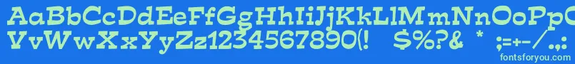 MIRISCH Font – Green Fonts on Blue Background