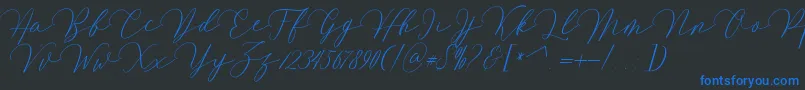 Mirrabella Font – Blue Fonts on Black Background