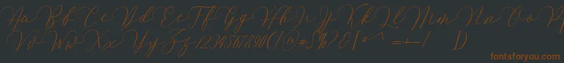 Mirrabella-Schriftart – Braune Schriften auf schwarzem Hintergrund
