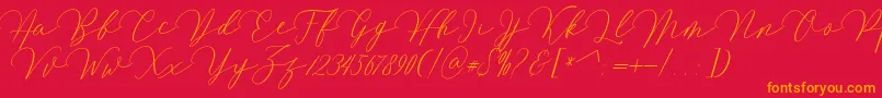 Mirrabella Font – Orange Fonts on Red Background