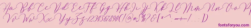 Mirrabella-Schriftart – Violette Schriften auf rosa Hintergrund