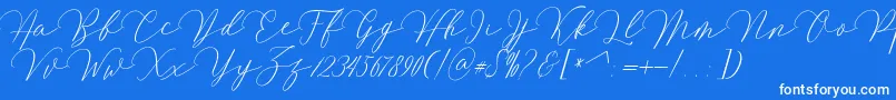 Mirrabella Font – White Fonts on Blue Background