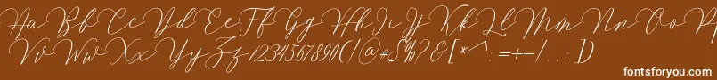 Mirrabella Font – White Fonts on Brown Background