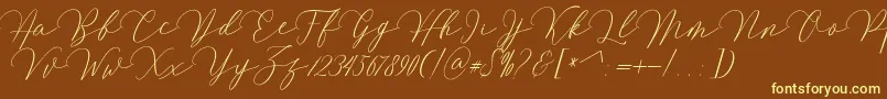 Mirrabella Font – Yellow Fonts on Brown Background