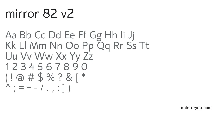 Шрифт Mirror 82 v2 – алфавит, цифры, специальные символы
