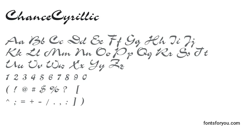 Schriftart ChanceCyrillic – Alphabet, Zahlen, spezielle Symbole