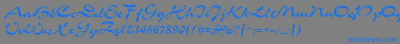 ChanceCyrillic-Schriftart – Blaue Schriften auf grauem Hintergrund