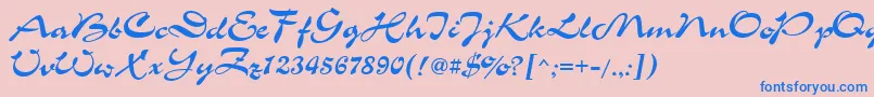 ChanceCyrillic-Schriftart – Blaue Schriften auf rosa Hintergrund