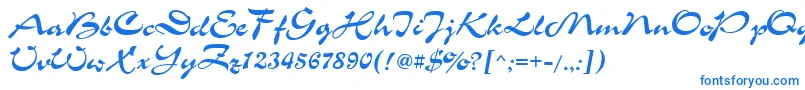 フォントChanceCyrillic – 白い背景に青い文字