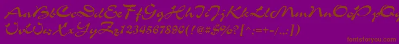 ChanceCyrillic-Schriftart – Braune Schriften auf violettem Hintergrund