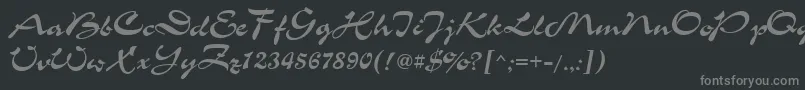 ChanceCyrillic-Schriftart – Graue Schriften auf schwarzem Hintergrund