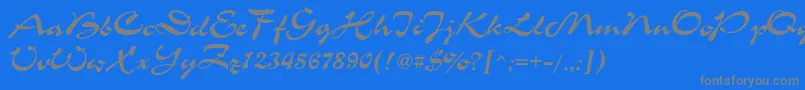 フォントChanceCyrillic – 青い背景に灰色の文字