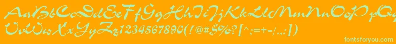 ChanceCyrillic-Schriftart – Grüne Schriften auf orangefarbenem Hintergrund