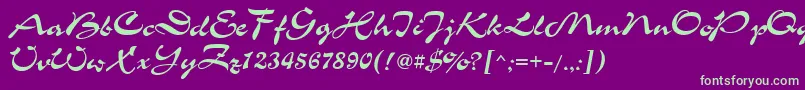 ChanceCyrillic Font – Green Fonts on Purple Background