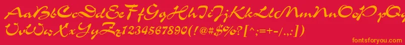 ChanceCyrillic Font – Orange Fonts on Red Background