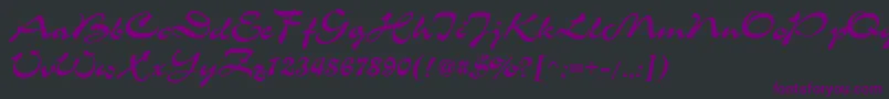 Czcionka ChanceCyrillic – fioletowe czcionki na czarnym tle