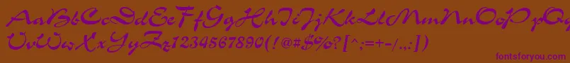 ChanceCyrillic Font – Purple Fonts on Brown Background