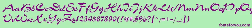 ChanceCyrillic Font – Purple Fonts on Green Background